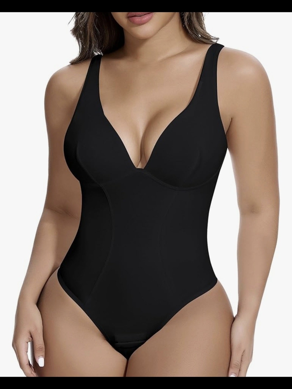 SHAPERIN Women's Deep V Neck Shapewear Bodysuit #1316